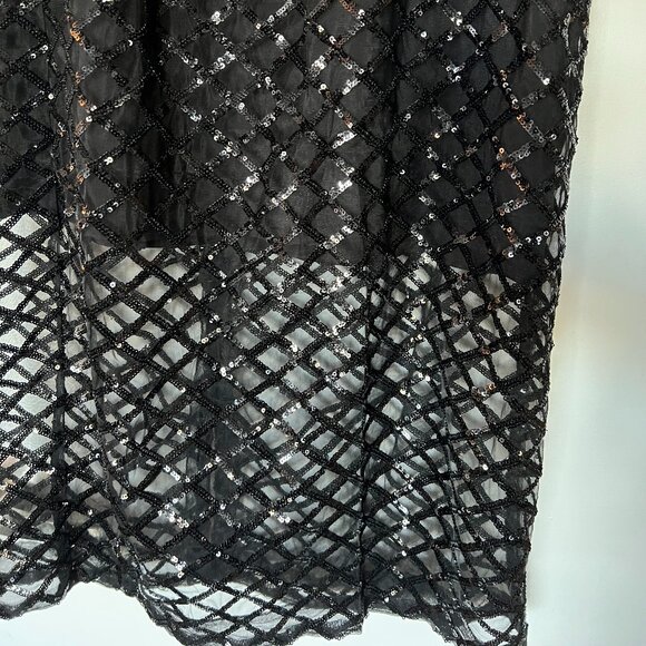 NWT J Crew Black Semi Sheer Sequin Skirt Size 12 - Picture 2 of 4